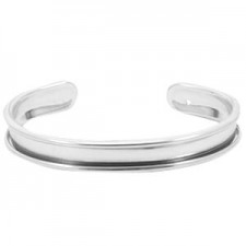 DQ Metal bracelet base for 5mm Leather/cord Antique silver